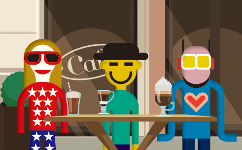 そう、シアトルのカフェでいないいないばぁは…